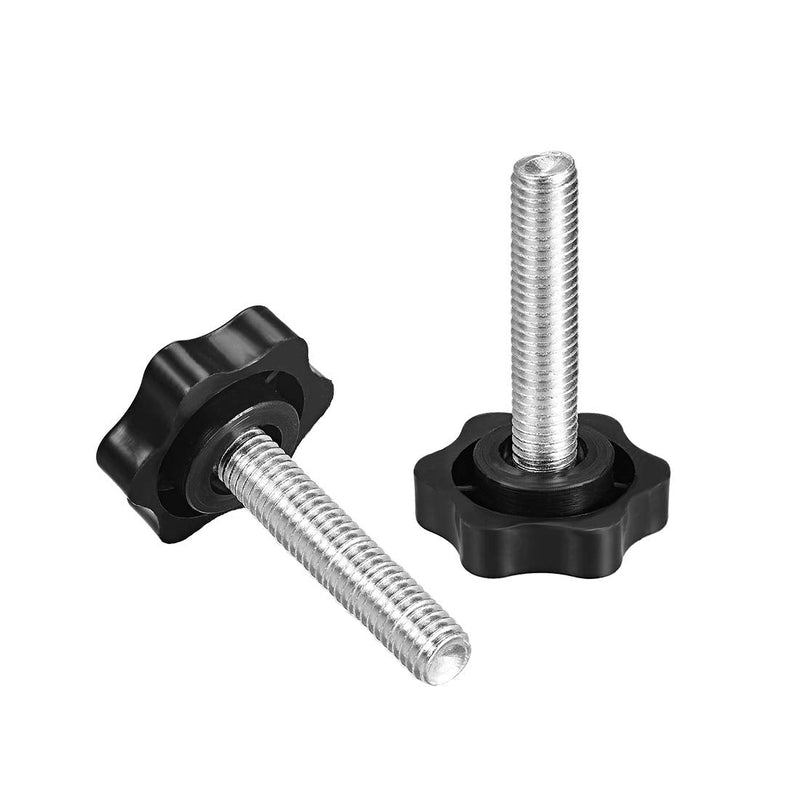 uxcell Clamping Screw Knob, 38mm Dia Plum Hex Shaped Grips Star Knob M10 x 50mm Male Thread, 2pcs M10x50mm