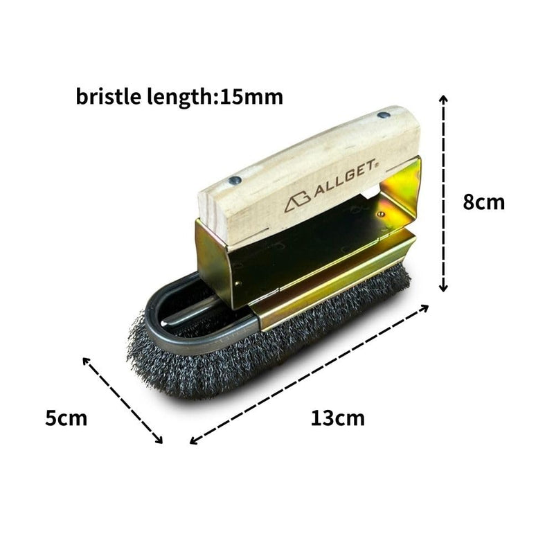 Iron-Shaped Steel Wire Brush, high-Hardness Steel Wire Suitable for Heavy-Duty Cleaning, Rust Removal, Scraping, and polishing on Hard Surfaces. Carbon Steel bristles