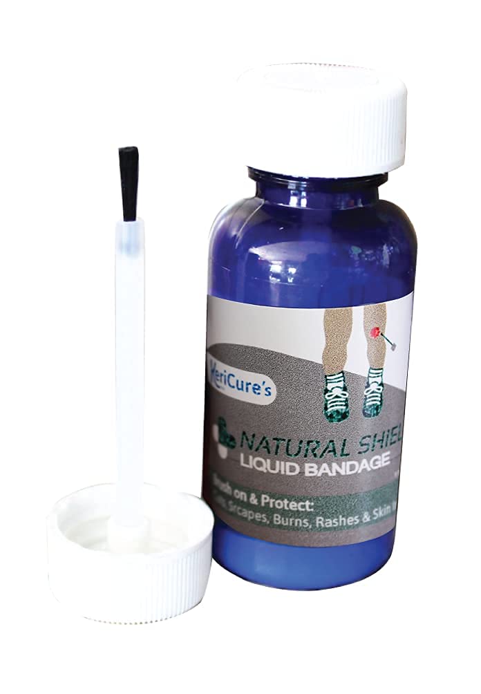 Natural Shield Silver First Aid Barrier, Brush on Wound Protection for Kids, Sting Free Liquid Bandage, Made in The USA, Woman Owned Small Business, 1 Fl Oz