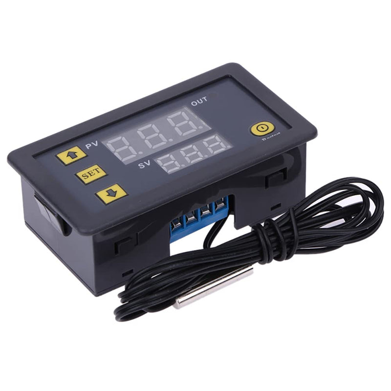 W3230 Digital LED Temperature Controller Module Digital Thermostat Switch with Waterproof Probe Programmable Heating Cooling Electronic Thermostat Range from -50℃ to 120℃ (110V 10A ) (2 Pieces) AC 110V