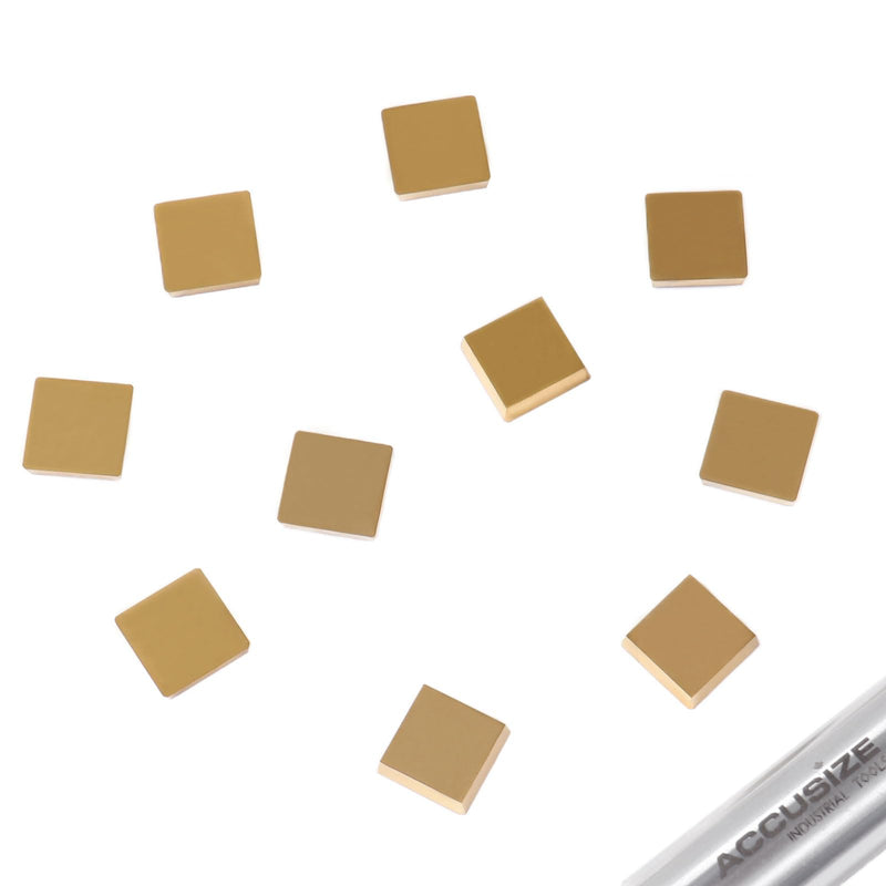 Accusize Industrial Tools SPG422 Carbide Inserts TiN Coated 10 Pc Set, 2136-1026x10