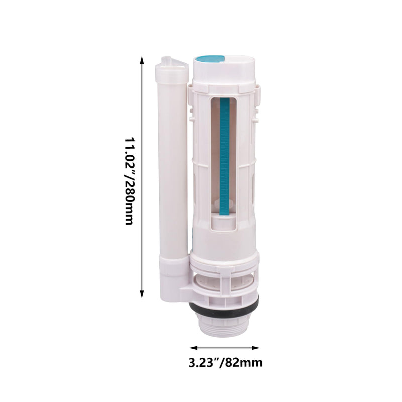 White 29cm Height Water Tank Split Dual Flush Fill Toilet Cistern Inlet Drain Valve Repair