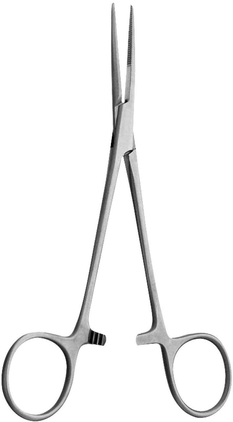 Apical Set of Kelly Forceps, Hemostats, Locking Tweezers, Hemostat Clamp, Hemostat, Straight & Curved, 5-1/2 Inch (Pair)