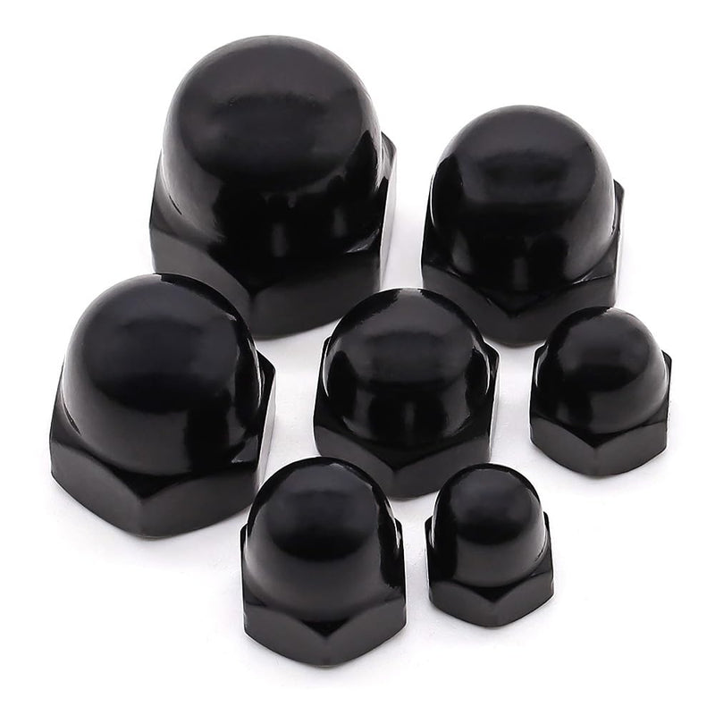 Glvaner 1/2-13 Stainless Steel Acorn Cap Nuts, Hexagon Dome Head Cap Nuts Locknuts, 304 Stainless Steel 18-8, Black Coated, 10 pcs 1/2"-13