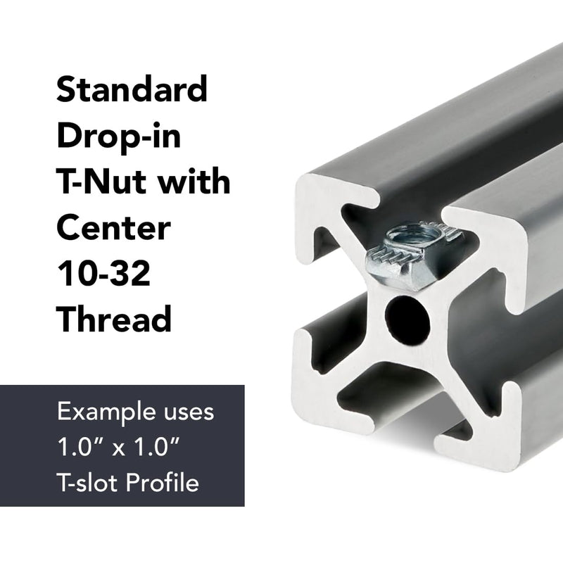 8020, 14162, 10 25 Series Steel 10-32 Standard Drop in T Nuts Hardware Nuts for 1" and 25mm Series Aluminum Extrusions 80/20 Profiles (25)