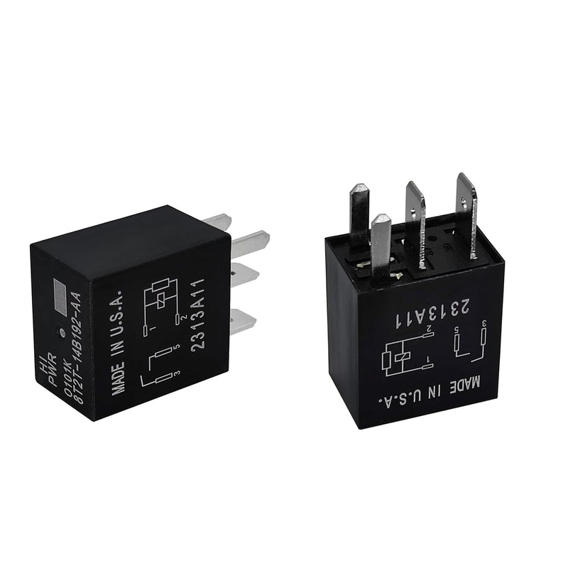 2 Pack 4 Pin Multi-Function Relay 8T2T-14B192-AA - High Amperage Current Controller with Precise Circuit Protection