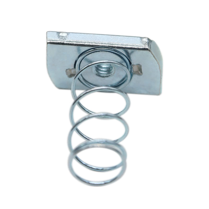 Strut Channel Nuts, 1/4-20 Spring Channel Nuts with Zinc Electroplate Finish, Long Spring Nuts Great for Use with Strut Channel (10 Pack) Standard Spring