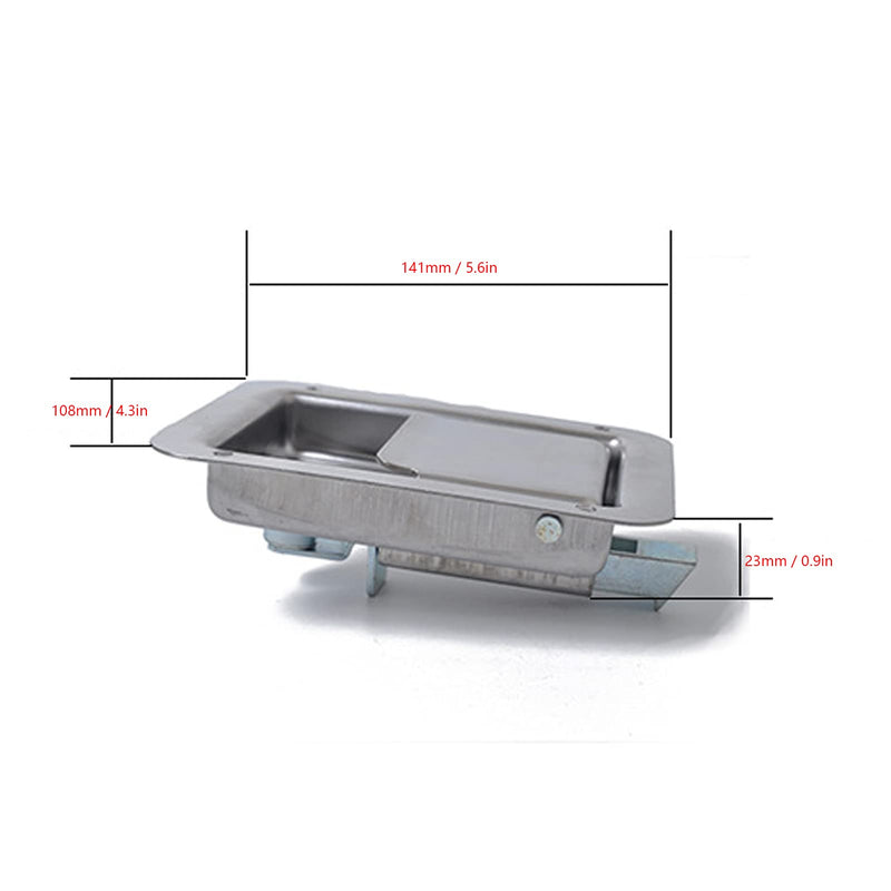 Yctze RVs Gate Latches Flush Mount Paddle Door Latch Weatherproof 304 Stainless Steel Toolbox Lock with 2 Keys for RVs Trailers