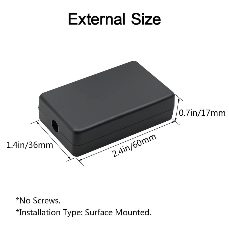 LeMotech 5Pcs ABS Plastic Electrical Project Case Power Junction Box, Project Box Black 2.4 x 1.4 x 0.7 inch (60 x 36 x 17 mm) 2.4" x 1.4" x 0.7"(5pc)