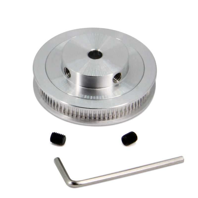 2GT Pulleys 80 Teeth 6.35mm Bore 80T Timing Belt Pulleys Synchronous Wheel Aluminum for Width 6mm Belt 3D Printers Parts, 4pcs/Pack(Size: 80T-6.35mm Bore) 2GT