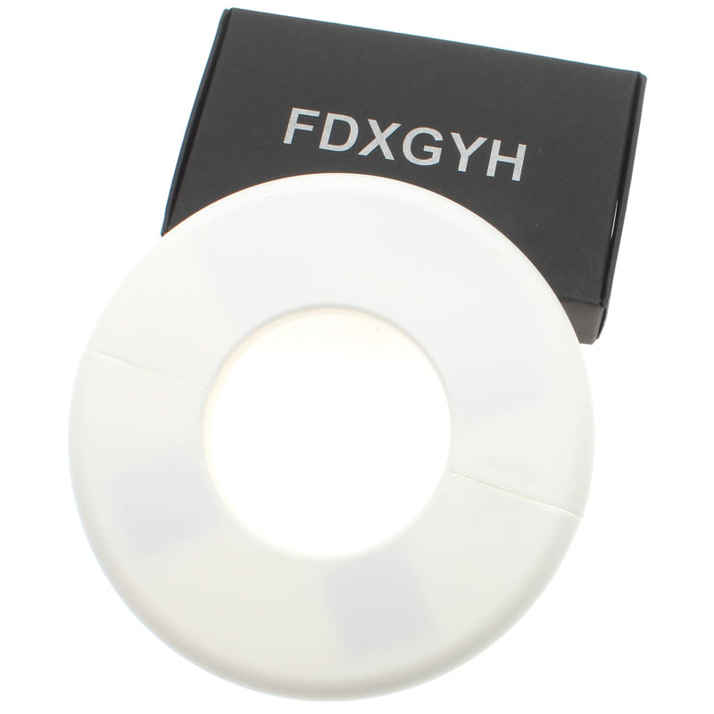 FDXGYH 2 Pcs ID 2.0 Inch ABS Wall Split Flange Self-Adhesive tape Round Escutcheon Plate Cover for Water Pipe Faucet Decoration Accessories [White] W-2.0INCH-2