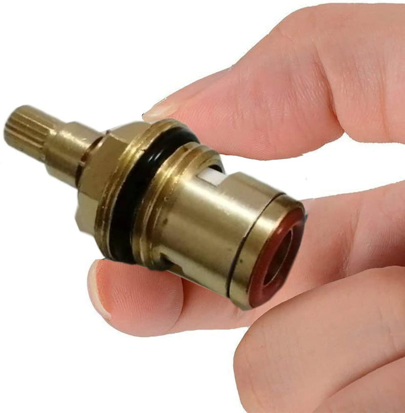 Ceramic Stem Cartridge Brass Ceramic Disc Cartridge G1/2" Faucet Valve Replacement for Bathroom Kitchen (2 Packs, Cold & Hot)