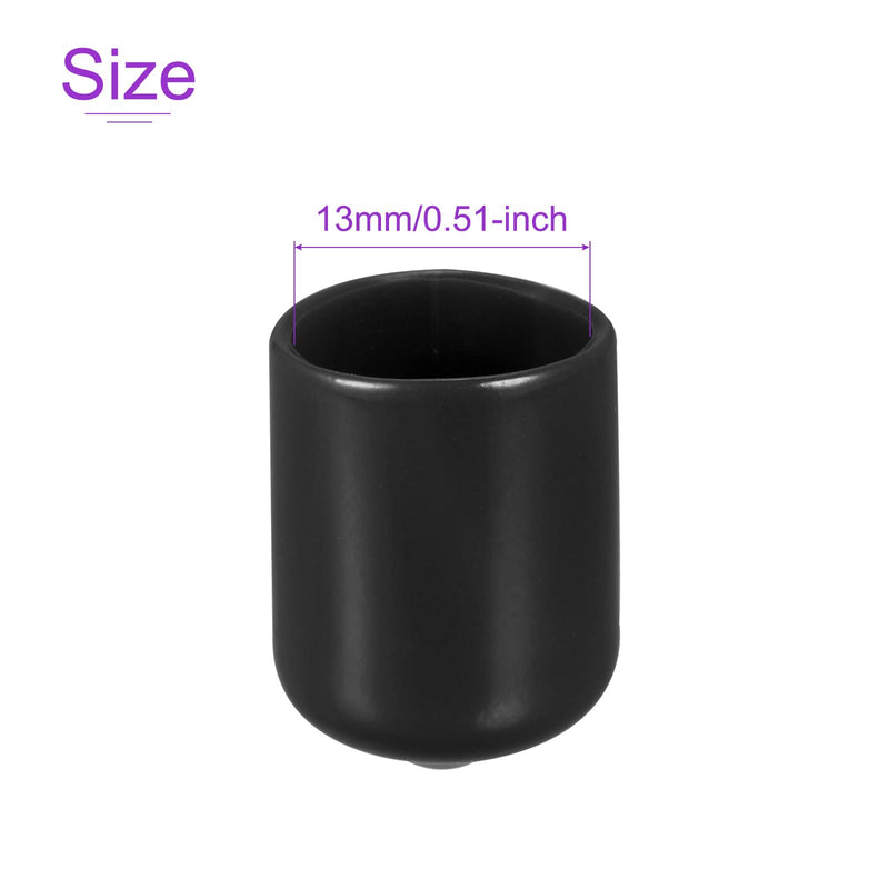 DMiotech 20 Pack 1/2" ID Black Screw Thread Protectors Rubber End Caps Bolt Covers for Screw Bolt Furniture Pipe 1/2"