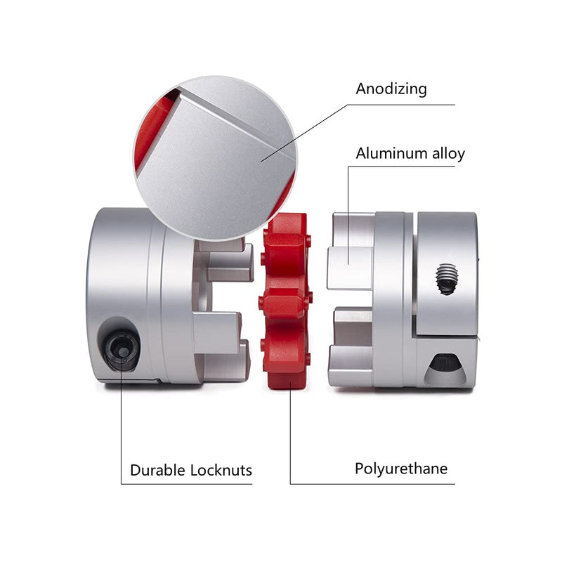 Aluminium Plum Flexible Shaft Coupling Diameter 25mm Length 30mm Connector Flexible Coupler for 3D Printer CNC Machine and Servo Stepped Motor (D25 L30, 8-8mm)