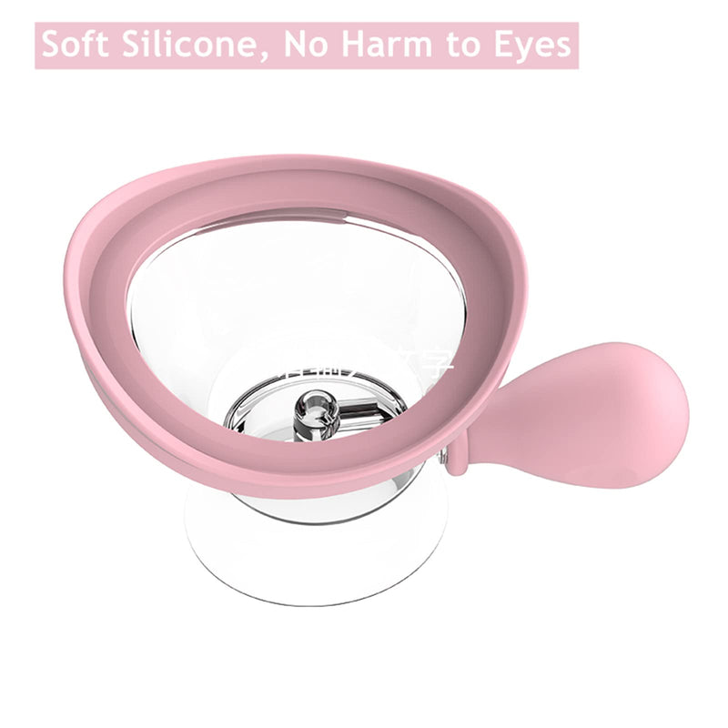Eye Wash Cup Portable Eye Cleaner Kit Silicone Manual Air Pressure Eye Flush Rinse Cups with Storage Container Eye Washer Bath Kit Cleaning Makeup Dust Irritants Soothing Eyes(Light Pink) Light Pink