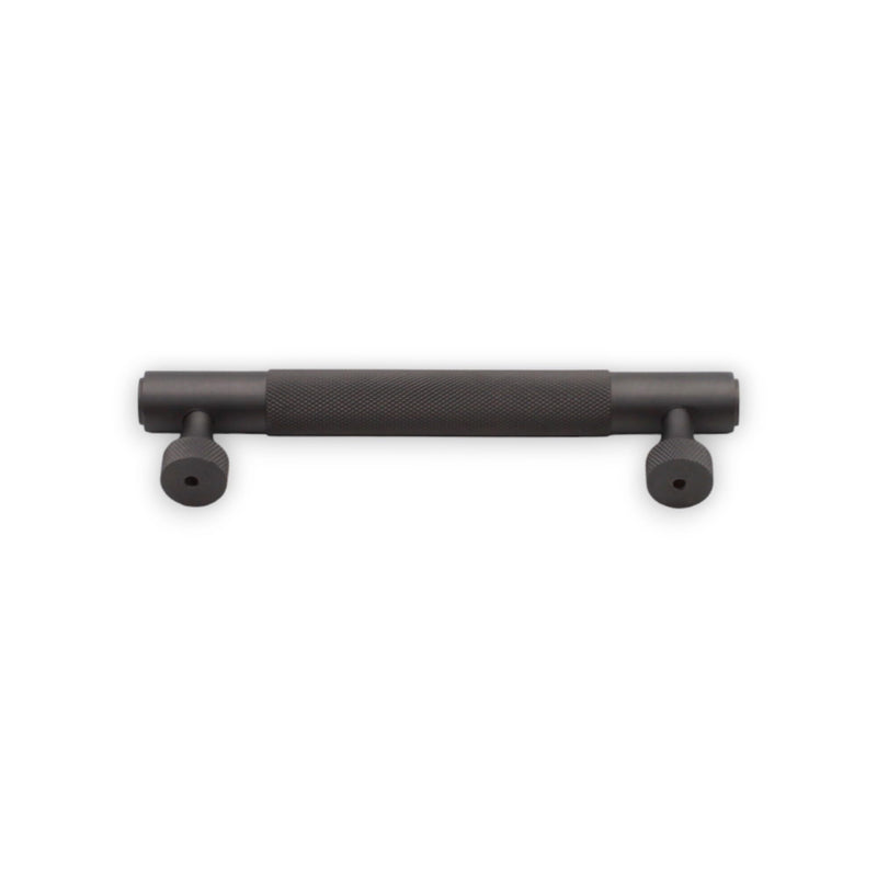 Infinity Decor Pack of 2 Solid Brass Knurled Pattern T Bar Cabinet Drawer Handles Gunmetal Grey Cupboard Pulls 160mm – for Interior Cabinet and Drawer