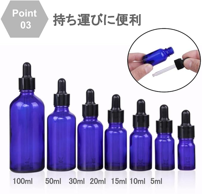 Chocople Blackout Jar with Dropper Dropper Essential Oil Aroma Oil Refill Storage Glass Funnel Set of 20 (10ml) - NewNest Australia