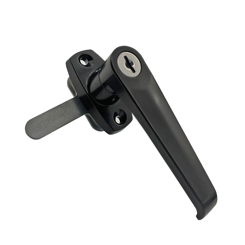 2 Sets Purocean Level Handle Cam Lock,L-Type Locking Door Handle,Cabinet Handle Lock(Black)