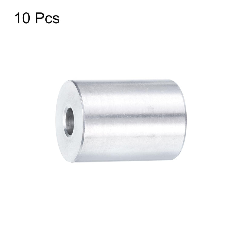 uxcell 10pcs Aluminum Spacer 1/4" Bore x 3/4" OD x 1" Length Screw Standoff Bushing Plain Finish Round Metal Spacer for 1/4 ID Screws Bolts and Rods 1/4" x 3/4" x 1" Silver Tone