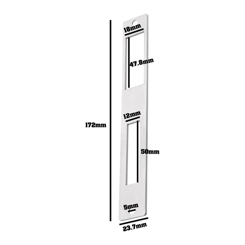 1Pc Door Flat Strike Plate Stainless Steel Plate 172mm x 23.7mm for Door Handle Deadbolt Security Striker Plates Exterior Interior Door Electric Door Opener Silver(Fully Enclosed) Fully Enclosed, 172mm x 23.7mm