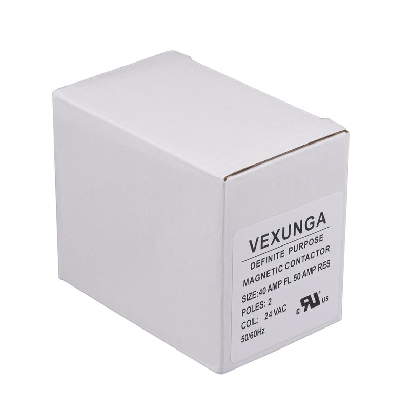 2 Pole 40 Amp 24 VAC Coil AC contactor 2P 40A 24V 50/60Hz AC Motor Contactor Replacement for Air Conditioner Compressor Condenser Unit Contactors
