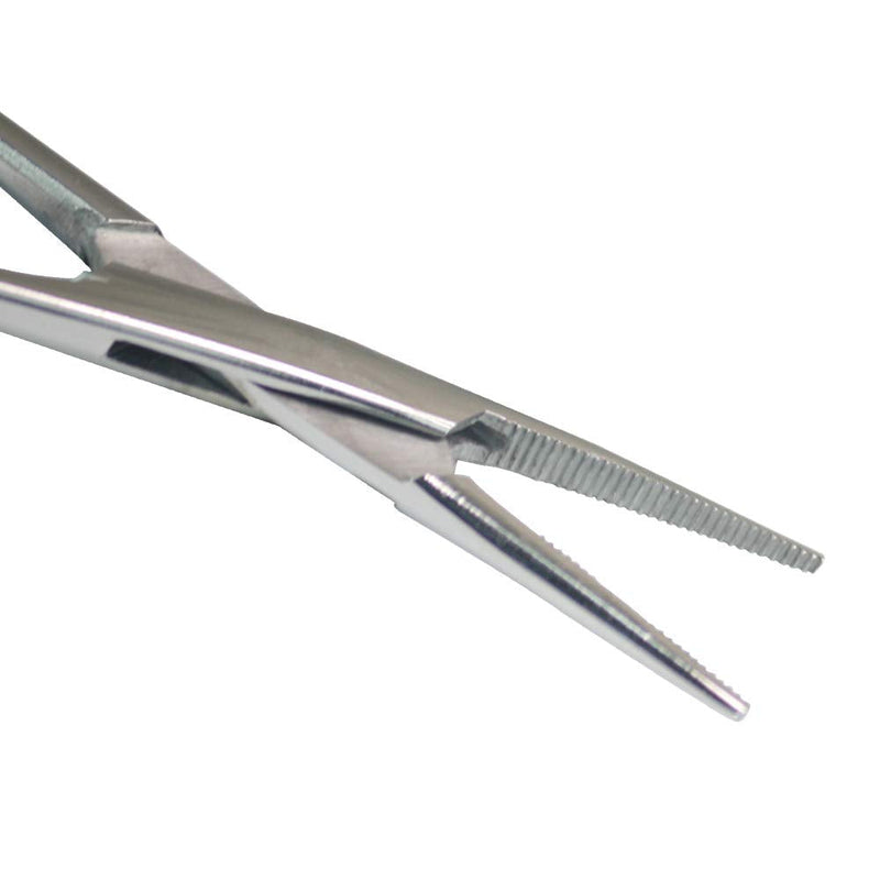 Pets ears/nose hair Puller Straight & Curved full serrated, stainless steel Home Hemostat Locking Forceps, Professional pet grooming tool for cats & dogs 2pcs set Silvery
