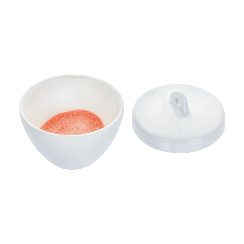 Eisco Labs Porcelain Crucible with Lid, Short Form, 8ml Capacity - Pack of 15
