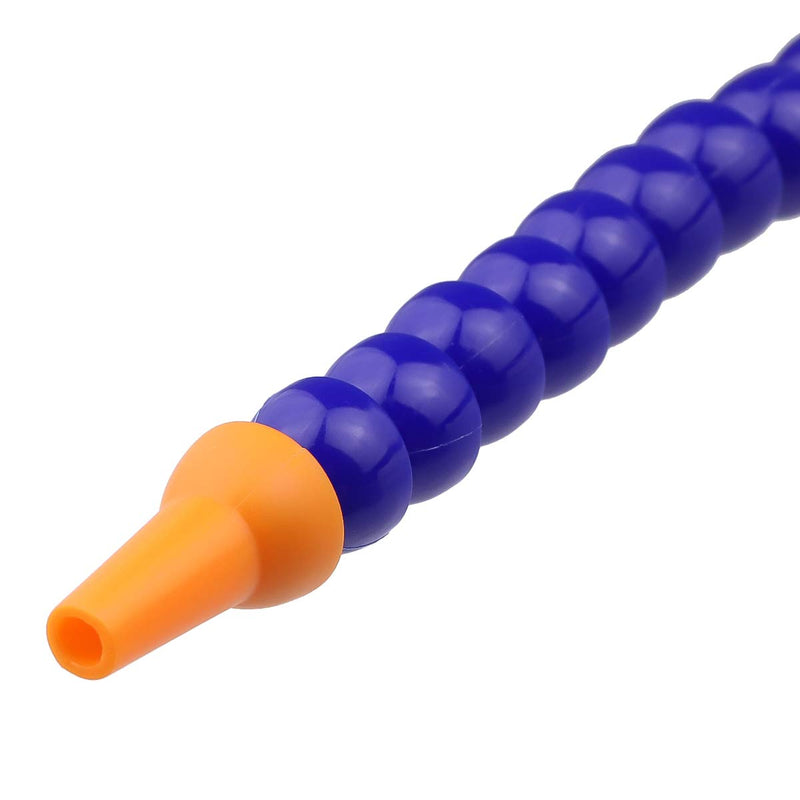 Pack of 10 Round Nozzle 1/8 PT Plastic Flexible Oil Coolant Pipe Hose Blue Orange