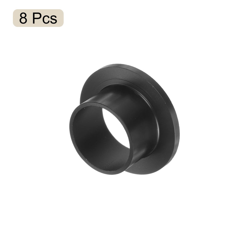 HARFINGTON 8pcs Flanged Sleeve Bearings Plastic Bushings 16mm Bore x 18mm OD x 12mm Length Black POM Bushings