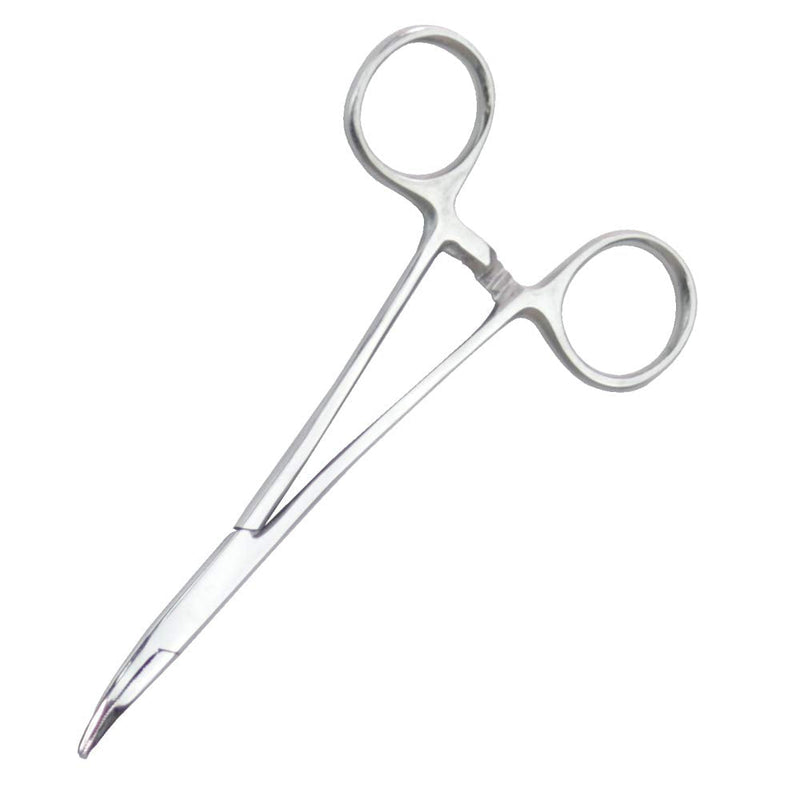 Pets ears/nose hair Puller Straight & Curved full serrated, stainless steel Home Hemostat Locking Forceps, Professional pet grooming tool for cats & dogs 2pcs set Silvery