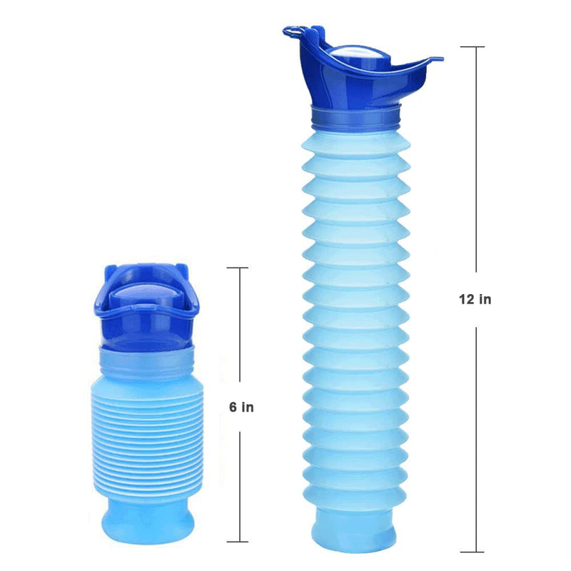 Set of 2 Portable Travel Urinal, Collapsible Urinals for Men and Women, Reusable Kids Potty, Personal Pee Bottle for Outdoor Camping, Long Road Trip and in Traffic ‎Blue 02