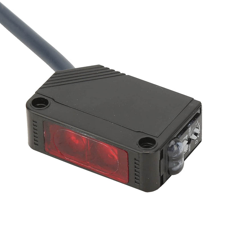 ViaGasaFamido Photoelectric Beam Sensor Switch 100mm Detection Distance 12-24VDC NPN Diffuse Reflection Switch Photoelectric Sensor with 5.91ft Cable