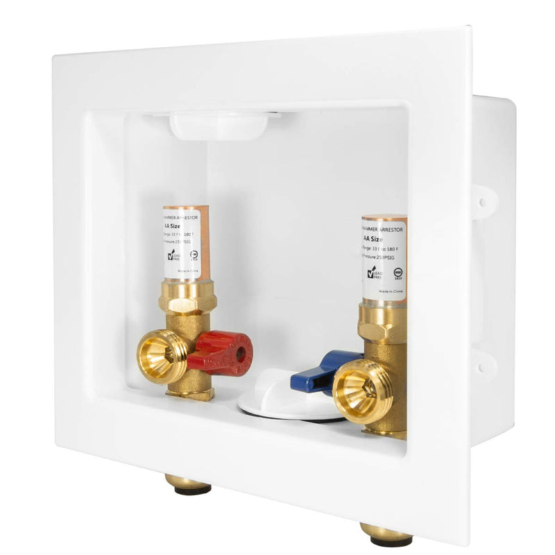 1Pc EFIELD 1/2"Push Washing Machine Box,Center Drain/Copper Arrestor(WM015) With Water Hammer Arrestor