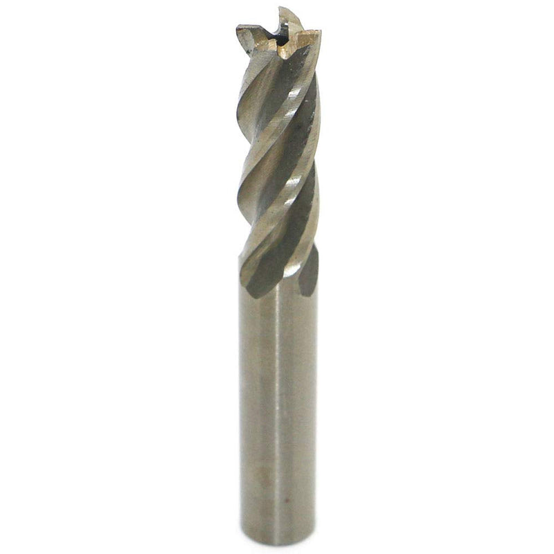 HSS End Mill 3/8" Cutting Dia 3/8" Shank 4 Flute, CNC End Mill Cutter for Wood, Aluminum, Steel, Titanium, Foam, Plastic 3/8 in