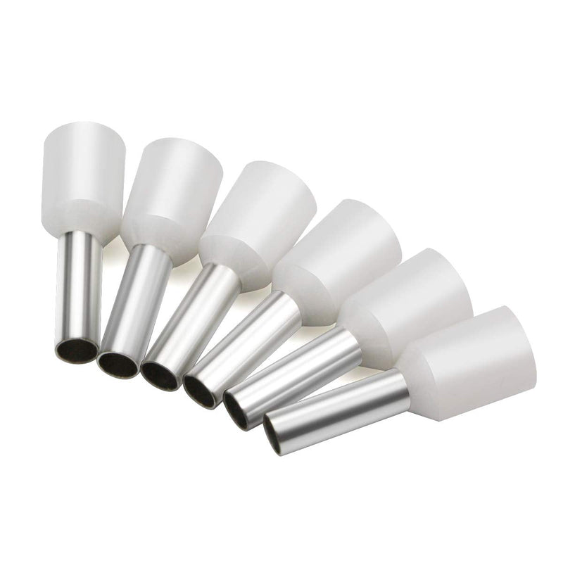XHF 1000 PCS AWG 22/0.5mm² Wire Ferrules Insulated Copper Crimp Connectors, Crimp Pin Cord End Terminals White