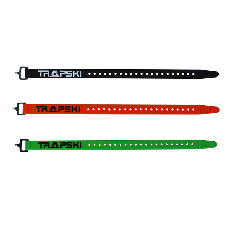 TRAPSKI Voile 15 Inch Aluminum Buckle Strap | Multi-Use Tension Strap for Skis, Bikes, Cargo, Tools, Marine & Boating, Outdoor Sports | UV-Resistant | Made in The USA (Orange 3PK) Orange 3PK