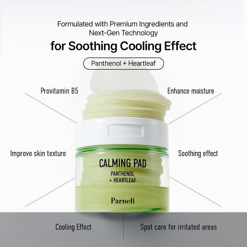 Parnell Panthenol Heartleaf Calming 60 Pads, Hydration Pads for face, Korea Skin Care, Korea Beauty - PawsPlanet Australia