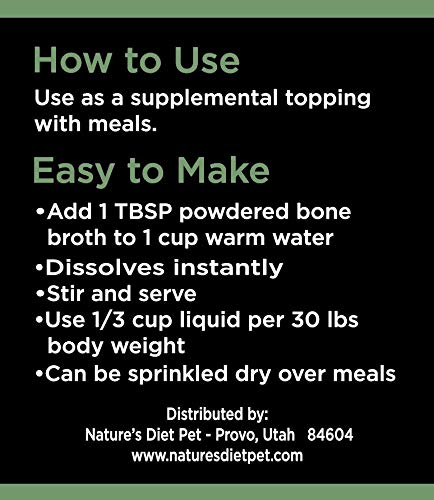 Nature's Diet Pet Original Bone Broth Protein Powder with Functional Benefits for Hip and Joint, Digestion, Skin and Coat (Hip & Joint, 6 oz = 60 Servings) Hip & Joint 6 Ounce (Pack of 1) - PawsPlanet Australia