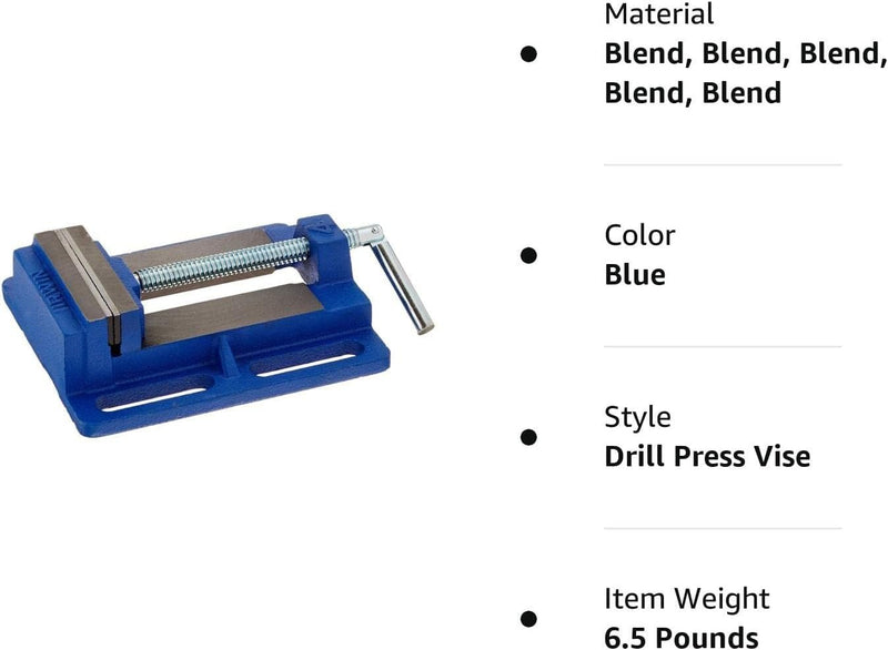 IRWIN Drill Press Vise, 4.5” Jaw Capacity, Forged Iron for Ultimate Durability, Slotted Base for Easy Installation (226340)