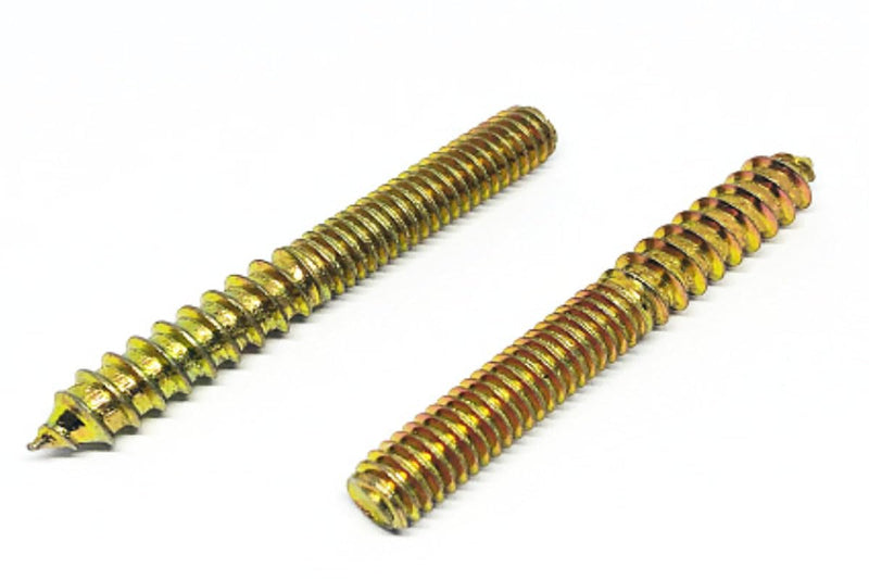 40PCS 1/4 * 2-1/2'' Single Tip Double Ended Tooth Bolt Furniture Hanger Bolt Double Threaded Rod Bolt 63mm Length Self Tapping Screws Furniture Accessories 1/4 * 2-1/2'' 40