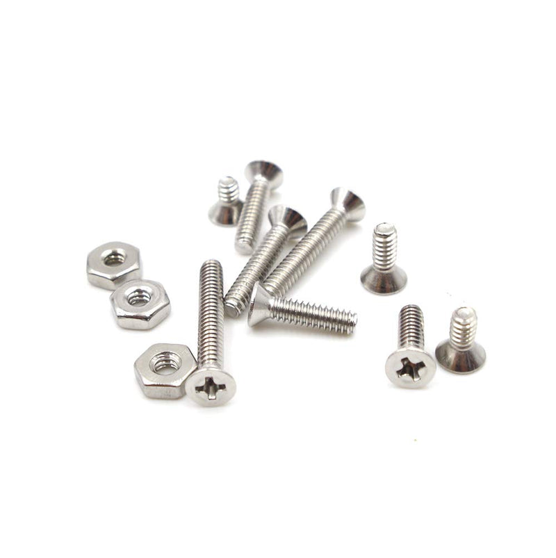 #6-32 UNC Stainless Steel Phillips Flat Head Machine Screws Nuts Assortment Kit #6-32UNC