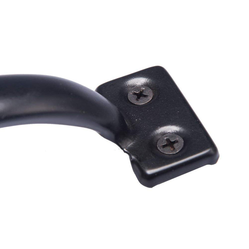 Tebery 4 Pack Utility 6-1/2 Inch Pulls in Black Metal Gate Handle