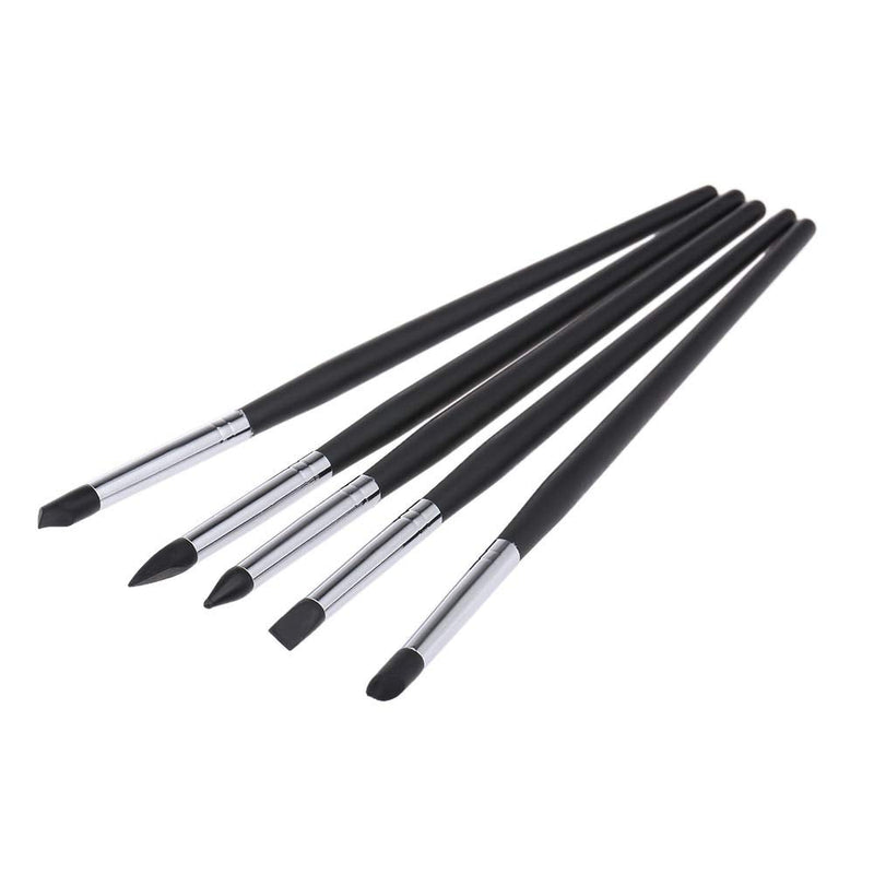 5pcs Black Dental Resin Brush Pens Dental Shaping Silicone Tooth Tool