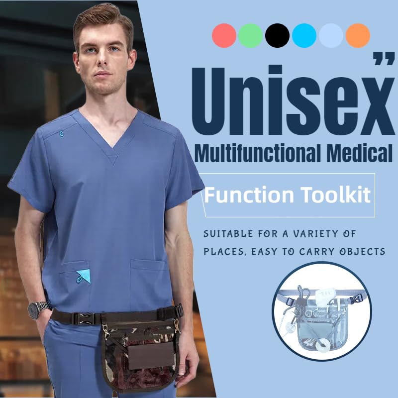 Plastic Nurse Fanny Pack Medical Waist Bag Medical Gear Pockets Storage for Stethoscopes,Bandage Scissors and Other Medical Supplies（Rose red） Rose red