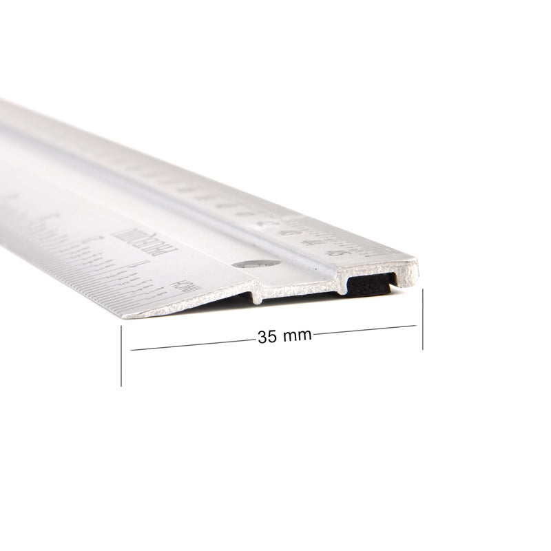 Easy to Read 18 Inch Aluminum Ruler 3-Pack, Dual Sided Imperial Metric Scale with Anti-Slip Strip & Hang Hole for Woodworking,Drafting,Drawing,Measuring,Engineering.