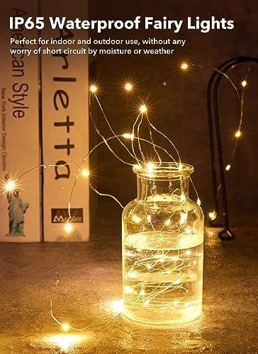 Brightown 12 Pack LED Fairy Lights Battery Operated String Lights - 7ft 20LED Waterproof Silver Wire Firefly Starry Moon Lights for DIY Crafts Wedding Table Centerpieces Party Bedroom Christmas Warm White