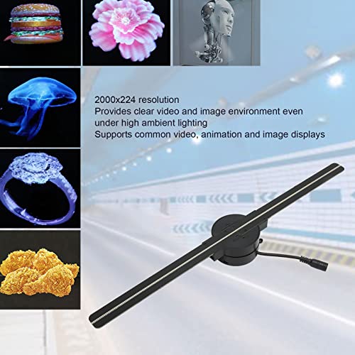 3D Hologram Fan,16.5 Inch 3D Hologram Projector Advertising Display, Holographic 2000x224 3D Projector with 224 LED Light Beads, for Halloween Business Store