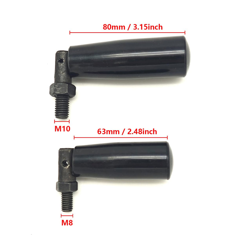 Nylon Revolving Handle with M8 M10 Male Thread Screw Foldable Part Crank Handle Rotating Handle Plastic Knob for Industry Lathe Milling Grinding Machine (M10x80), Black M10x80