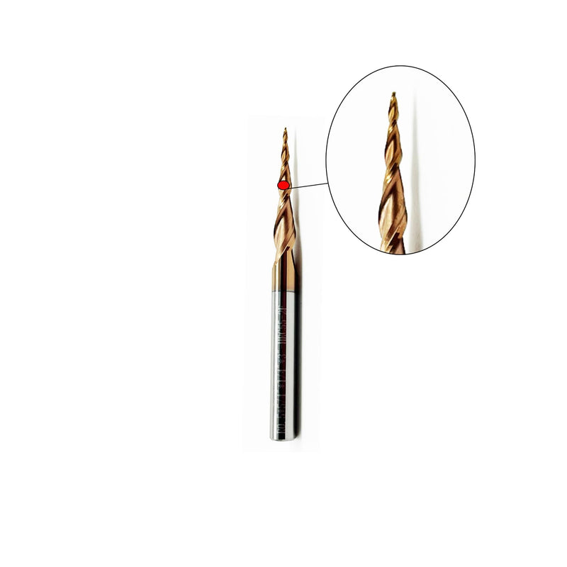 2Pcs Tapered Ball Nose End Mill - 1/4" Shank, 3" Overall Length, 0.5mm Tip Radius (R0.5), 4.82° Per Side Angle - Precision CNC Tool for Hard Metals, Wood & Plastic (Professional & DIY Use) R=0.5mm 2