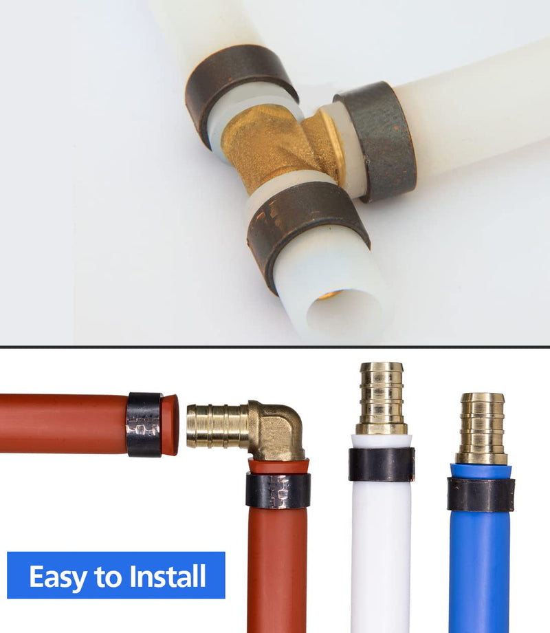 30/45/90pcs 1/2" PEX Fittings, Elbow TEE Straight Couplings Set, PEX Brass Crimp Fitting Combo with Tees, Elbows, Straights (1/2", 30pcs) 1/2"-30pcs